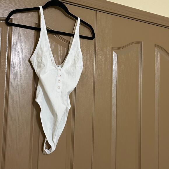 Free People Intimately white bodysuit women size small thong euc - Picture 2 of 5